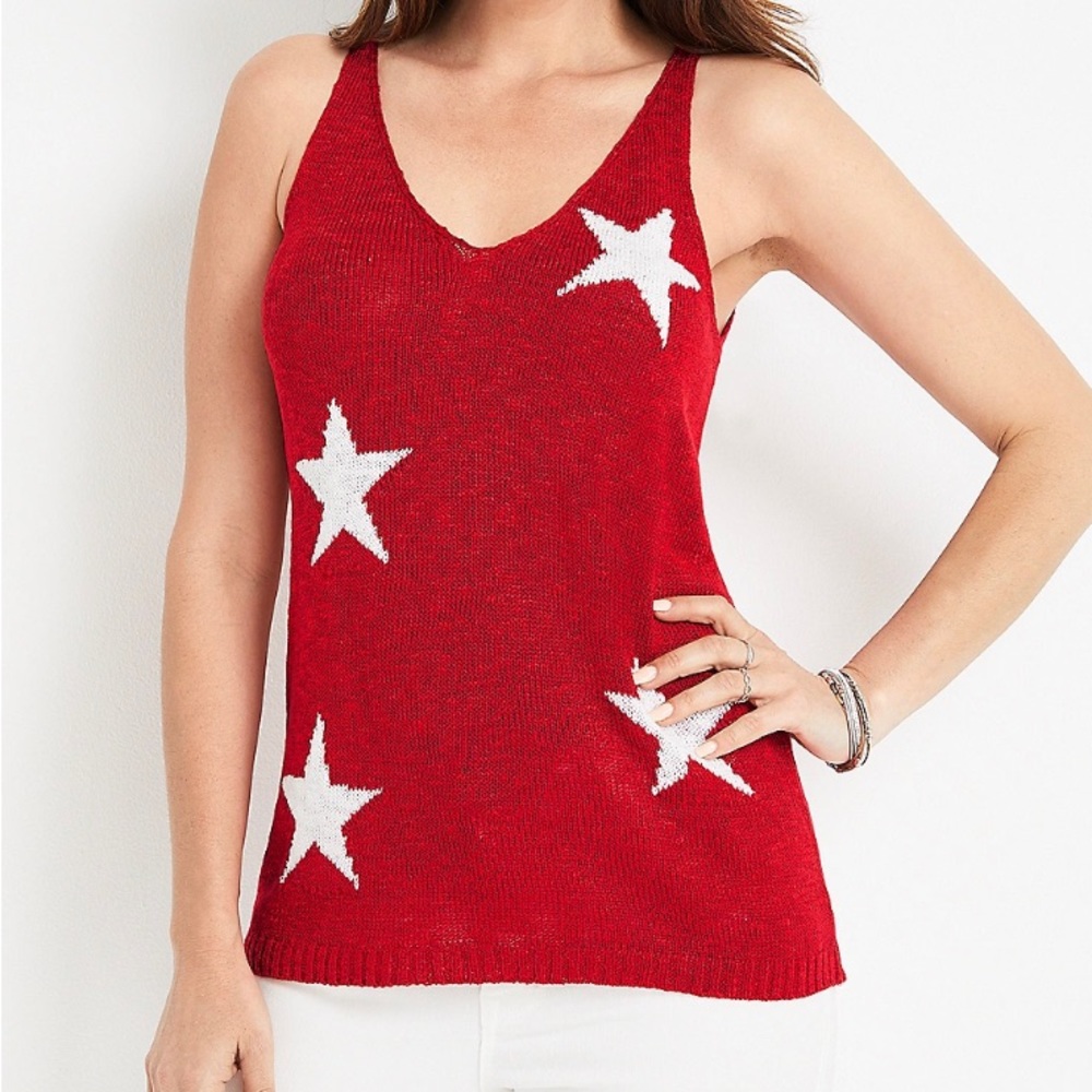 Maurices Star V Neck Sweater Tank Top